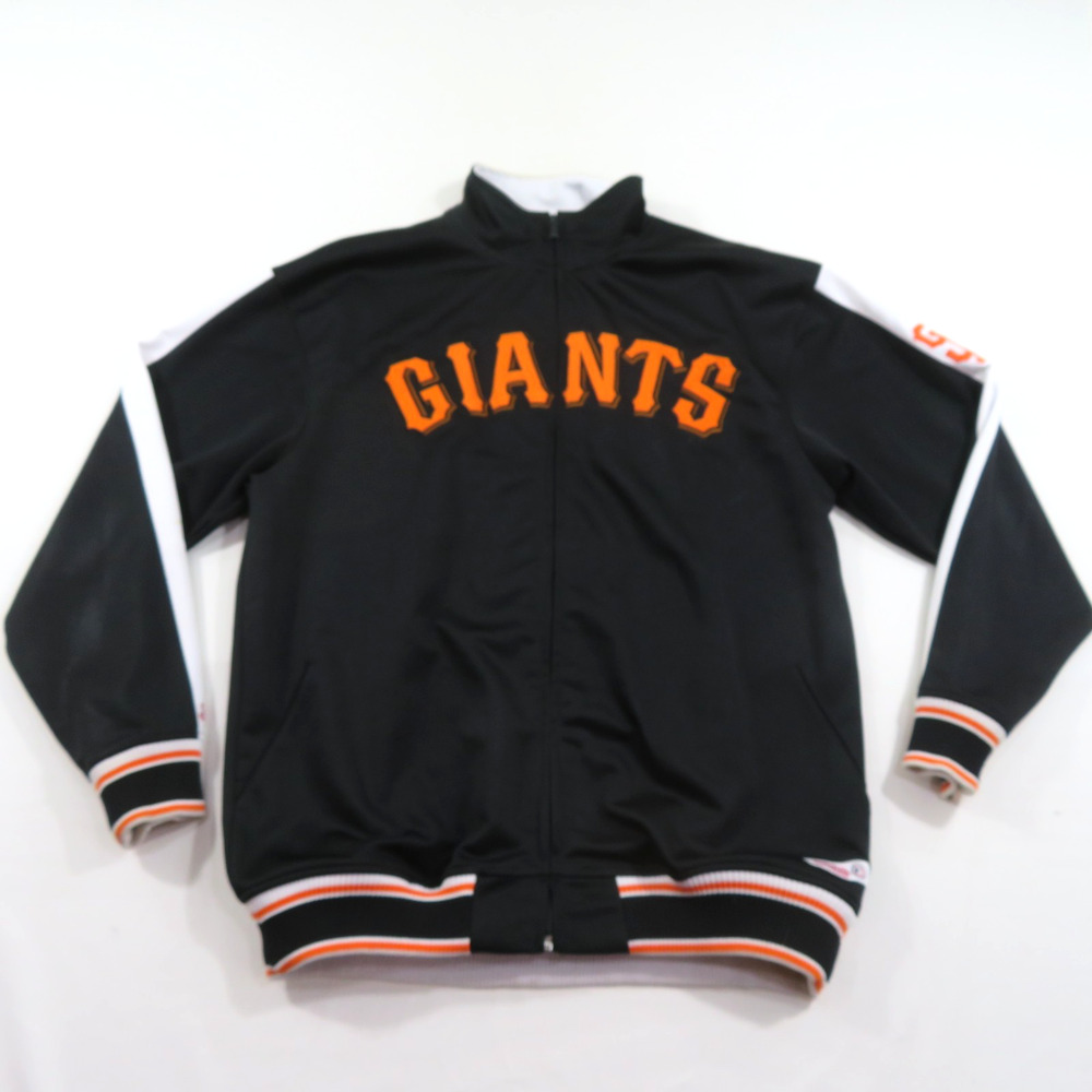 San Francisco Giants Stitches Track-Style Jacket Black White Orange Zip Sz XL?